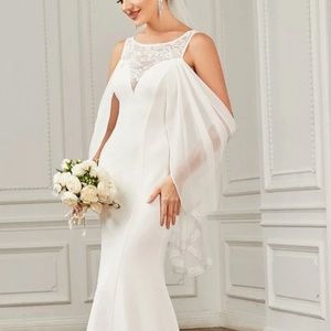 Draped Sleeves Wedding dress